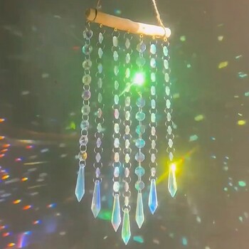 Suncatcher Crystal Wind Chimes Κρεμαστά μενταγιόν Catcher για το σπίτι Κήπος Χριστουγεννιάτικο δέντρο Rainbow Prism Διακόσμηση γάμου