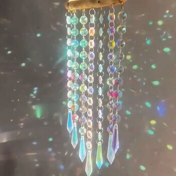 Suncatcher Crystal Wind Chimes Κρεμαστά μενταγιόν Catcher για το σπίτι Κήπος Χριστουγεννιάτικο δέντρο Rainbow Prism Διακόσμηση γάμου