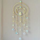 1 db nagy holdi napfogó, holdkristály szélcsengő bűbáj, bájos dekoráció, bájos ajándék