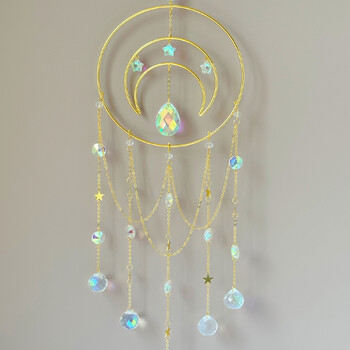 1 τεμ. Large Moon Suncatcher, Moon Crystal Wind Chime Charm, Γοητευτική διακόσμηση, γοητευτικό δώρο