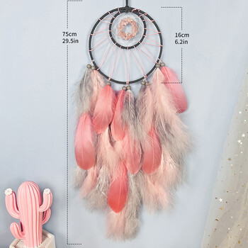 Dream Catcher Crystal Wind Chime Χειροποίητα φτερά Διακοσμητικά κρεβατοκάμαρας Δώρα γενεθλίων για τις γιορτές Διακόσμηση σπιτιού