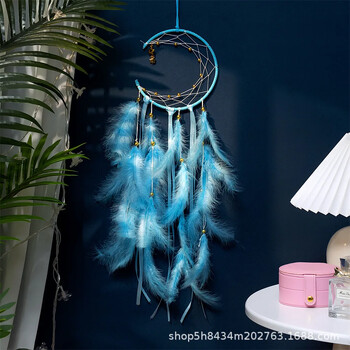 Moon Catching Dream Net Wind Chimes Висяща декорация Подарък за дипломиране Ръчно изработен подарък за рожден ден Pure Handmade Dream Net Hanging