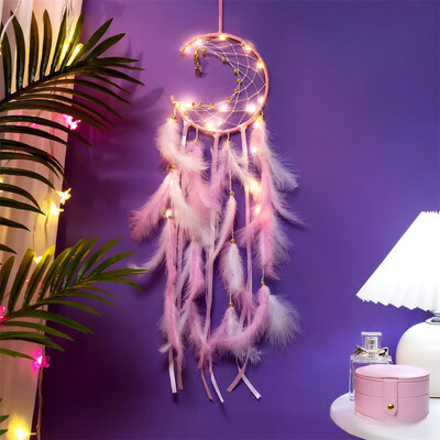 Plasa de vis pentru prinderea lunii, clopoței de vânt agățat, cadou de absolvire, cadou de aniversare, lucrat manual pur, plasă de vis, agățat manual