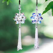 Kristāla ziedu auto piekarināms kulons rotājums stikla ziedlapiņas, pušķis, saules ķērējs, šarms ārpus dārza pagalma apgaismojums vēja zvani