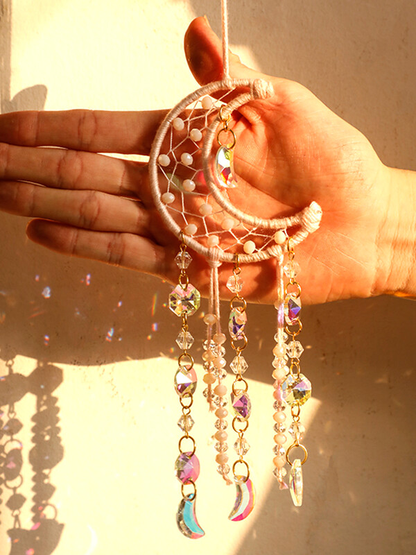 Holdcsillag Napfogó kristály falra akasztó szivárvány készítő Fényfogó Art Decor Kertfa kristály Napfogó lakberendezési ajándék