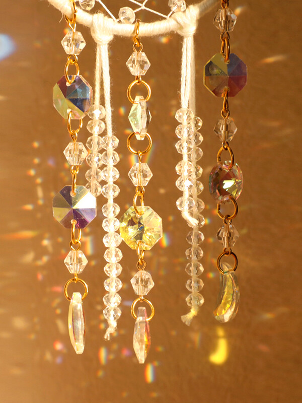 Holdcsillag Napfogó kristály falra akasztó szivárvány készítő Fényfogó Art Decor Kertfa kristály Napfogó lakberendezési ajándék