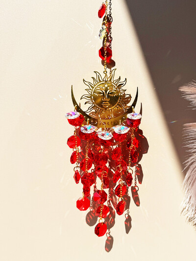 1kom Plamen Sunca Smiley Kristalni hvatač sunca, staklena prizma hvatač sunca, naljepnica za prozor, viseća dekoracija, Feng Shui dekoracija doma