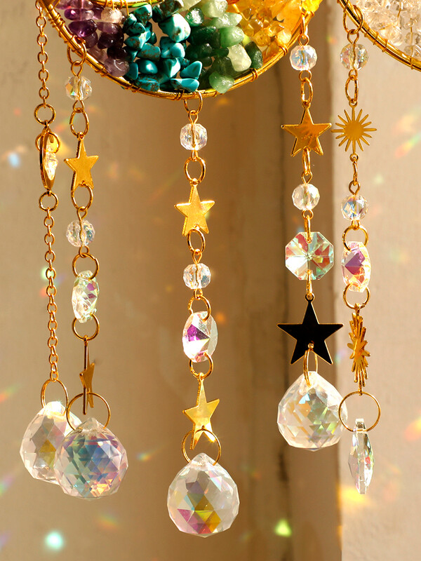 Kristály Napfogó Prizma Szélcsengő Szivárvány Készítő Fényfogó Falra akasztható dekor Holdfogók Szobadekorációk Esztétikai ajándékok