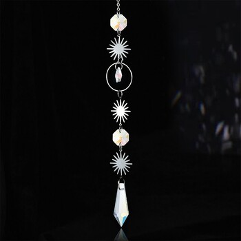 Sun Catcher Κρυστάλλινο μενταγιόν Sun Moon Planet Hanging Διακόσμηση Πρίσματα Wind Chimes Rainbow Maker for Home Garden Decor Δώρο