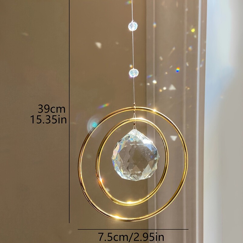 1db ablakon függő szivárványos napfogó, üveggolyós prizmás napfogó függő dekorációk függő díszek