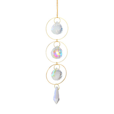 Kristály szélcsengő napfényfogó medál gyémánt prizmák nap hold díszek ablak függő szélcsengő otthoni kert dekoráció