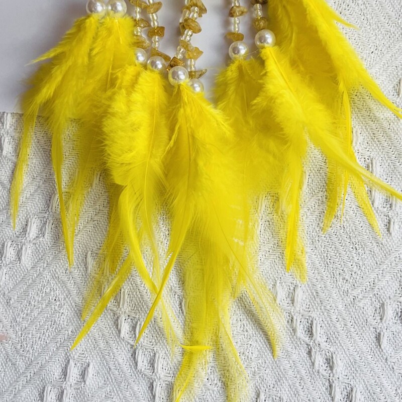 Dream Catcher auto kulons meitenēm Spalvas spogulis piekarināms kulons Mājas dekors Lucky Car Ornaments Salona aksesuāri Kristāls