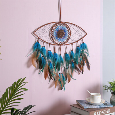 Svajonių gaudyklė Nordic Evil Eye Dream Catcher Namų kambario dekoras Retro rankų darbo pakabinamas pakabukas Ornamentas Amatai Dovanų namų dekoras