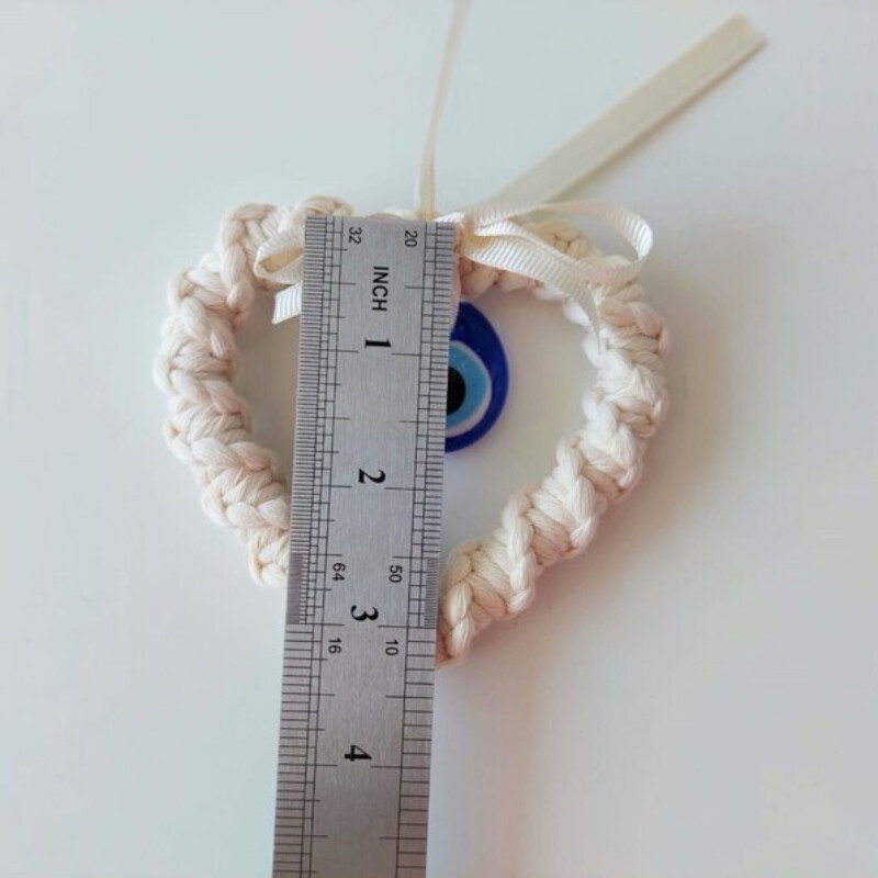 Bohém stílusú, kézzel készített színes pamutszál pillangós masni kék szemek akasztós dekoráció otthoni falra és autóbelső amulettre