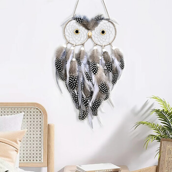 Χειροποίητα κουκουβάγια Dream Catcher Wind Chimes Σκανδιναβικά στολίδια επιτοίχιας σαλονιού Φεστιβάλ γενεθλίων Δώρα διακοπών Διακόσμηση σπιτιού