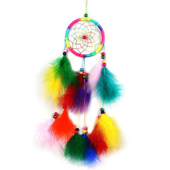 Μωβ φτερά Crafts Dream Catcher Wind Chimes Χειροποίητο Ονειροπαγίδα για επιτοίχιο αυτοκίνητο Διακόσμηση σπιτιού Δώρο γενεθλίων