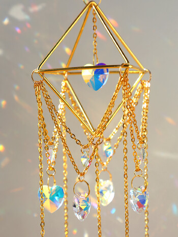 Rhombus Crystal Suncatcher με Σχήμα καρδιάς Ανεμοδαρεία για Παράθυρο Κήπος Suncatcher Διακοσμήσεις εξωτερικού χώρου Διακοσμητικά αυτοκινήτου Χειροτεχνίες Δώρο