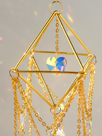 Rhombus Crystal Suncatcher με Σχήμα καρδιάς Ανεμοδαρεία για Παράθυρο Κήπος Suncatcher Διακοσμήσεις εξωτερικού χώρου Διακοσμητικά αυτοκινήτου Χειροτεχνίες Δώρο