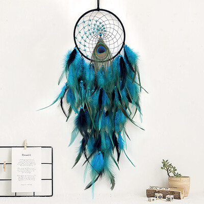 Ručno tkano paunovo pero Zvončići od kristalnog kamena Viseći ukrasi za dnevnu sobu Zidni privjesak Rođendanski darovi Ukrasi za dom