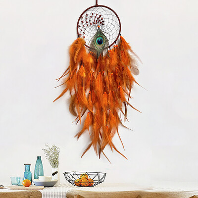 Ručno tkano paunovo pero Zvončići od kristalnog kamena Viseći ukrasi za dnevnu sobu Zidni privjesak Rođendanski darovi Ukrasi za dom