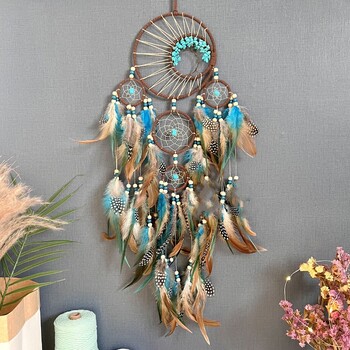 Υψηλής ποιότητας Τυρκουάζ Lucky Tree Dreamcatcher Κρεμαστά Wind Chimes