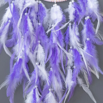 Feather Dream Catcher Κρυστάλλινο Χαλίκι Φεγγάρι Κρεμαστό Χειροποίητο Tree of Life Dream Catcher Διακόσμηση σαλονιού Δώρο γενεθλίων