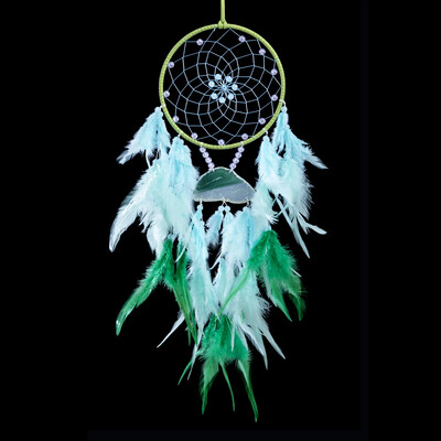 Feather Dream Catcher kristály kavicsos hold falra akasztó kézzel készített életfa Álomfogó nappali dekoráció születésnapi ajándék