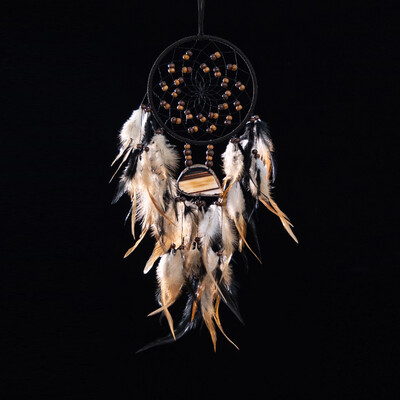 Feather Dream Catcher kristály kavicsos hold falra akasztó kézzel készített életfa Álomfogó nappali dekoráció születésnapi ajándék