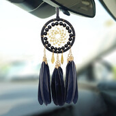 Álomfogó fekete toll szélcsengő Hálószoba Nappali Függesztett díszek Autóbelső Medálok Fesztivál Ajándékok Otthoni Kiegészítők