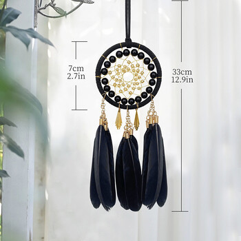 Dream Catcher Black Feather Wind Chimes Υπνοδωμάτιο Σαλόνι Κρεμαστά Στολίδια Κρεμαστό εσωτερικό αυτοκινήτου Δώρα Φεστιβάλ Αξεσουάρ σπιτιού