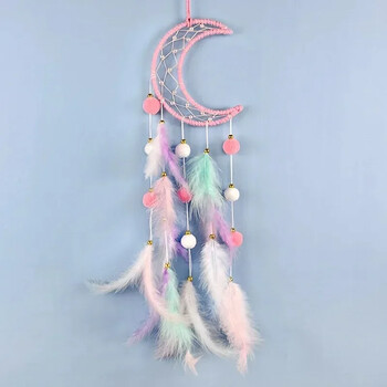 Χαριτωμένο Dream Catcher To Hang Διακόσμηση σπιτιού Star Moon Dreamcatcher Feather Διακοσμητικά τοίχου Εσωτερικό Παιδικό Δωμάτιο Σπίτι Διακόσμηση