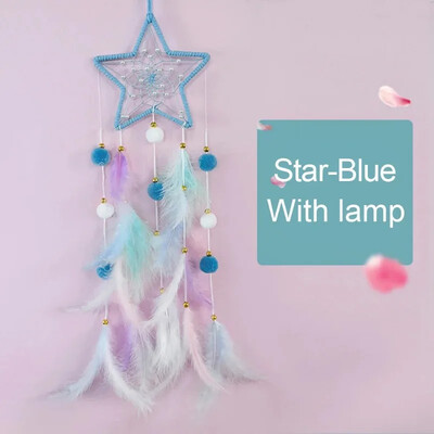 Aranyos álomfogó akasztható lakberendezési dekoráció Star Moon Dreamcatcher tolldíszek falra akasztós belső tér gyerekszoba ház dekoráció