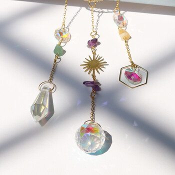 Crystal Sun Catcher, 7 Chakra Tree of Life Κρυστάλλινο Suncatcher Κρεμαστό για εσωτερικό παράθυρο, Dream Catchers για διακόσμηση σπιτιού αυτοκινήτου