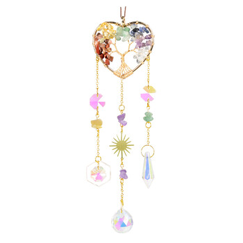 Crystal Sun Catcher, 7 Chakra Tree of Life Κρυστάλλινο Suncatcher Κρεμαστό για εσωτερικό παράθυρο, Dream Catchers για διακόσμηση σπιτιού αυτοκινήτου