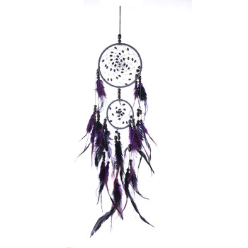 Μωβ Dream Catchers Feather Crafts Wind Chimes Χειροποίητο Ινδικό Ονειροπαγίδα για Διακόσμηση σπιτιού στον τοίχο