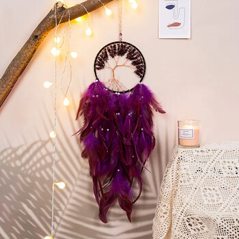 Lucky Life Tree Dream catchers Φυσικές πέτρες Κρεμαστά ντεκόρ Dream Catchers Nordic Διακόσμηση σπιτιού Κοριτσάκι / παιδικό δωμάτιο Κρεμάστρες τοίχου