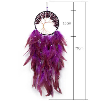 Lucky Life Tree Dream catchers Φυσικές πέτρες Κρεμαστά ντεκόρ Dream Catchers Nordic Διακόσμηση σπιτιού Κοριτσάκι / παιδικό δωμάτιο Κρεμάστρες τοίχου