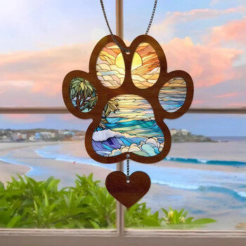 Μνημείο κατοικίδιων Suncatcher Κρεμαστό στολίδι Σκύλος γάτα Πόδι αυτοκινήτου Κρεμαστό στολίδι καθρέφτη οπισθοπορείας Απώλεια αγαπημένου κατοικίδιου ζώου παραθύρου τοίχου