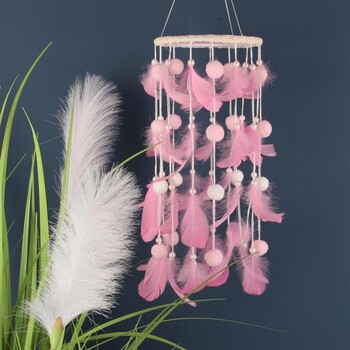 Dream Catcher Wind Chimes Art Chimes Διακοσμήσεις δωματίου για κορίτσια Κρεμαστό κρεβατοκάμαρα Αξεσουάρ Διακόσμηση κρεβατοκάμαρας Δώρο Χειροποίητο Φτερό