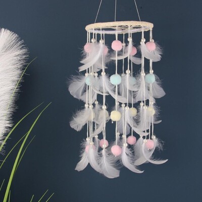 Álomfogó Szélharangok Art Chimes Lányok Szobadekorációk Hálószoba Függesztékek Hálószoba Dekoráció Ajándék kézzel készített toll