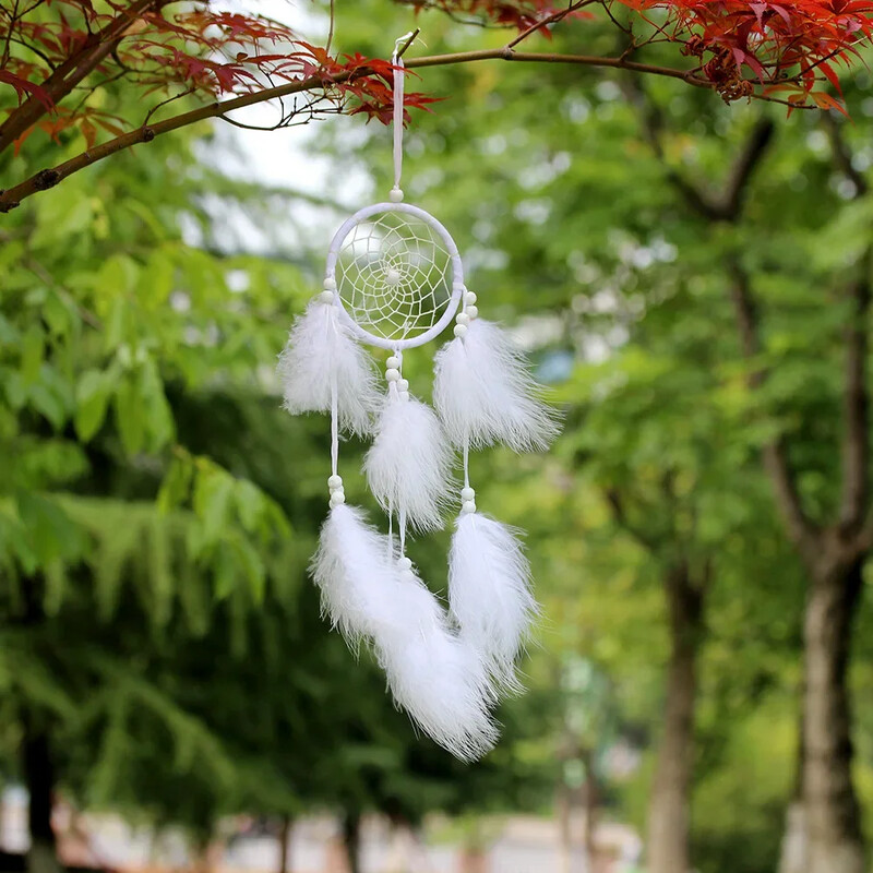 Ručno izrađeni indijanski hvatači snova od perja Zidni viseći umjetnički dekor za sobu za automobil Hunter Substance Dreamcatcher ukras Pokloni prijateljima
