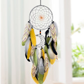 Sapņu ķērājs Ar rokām austi krāsaini spalvu vēja zvani Dzīvojamā istaba Guļamistaba Fona sienu dekorēšana Festivāla dāvanas Mājas dekors