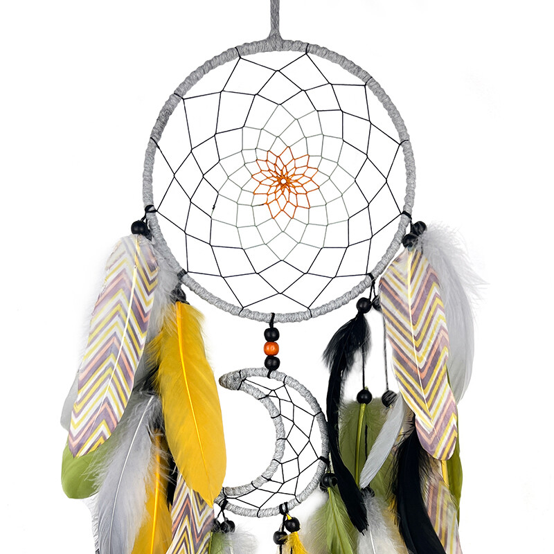 Sapņu ķērājs Ar rokām austi krāsaini spalvu vēja zvani Dzīvojamā istaba Guļamistaba Fona sienu dekorēšana Festivāla dāvanas Mājas dekors