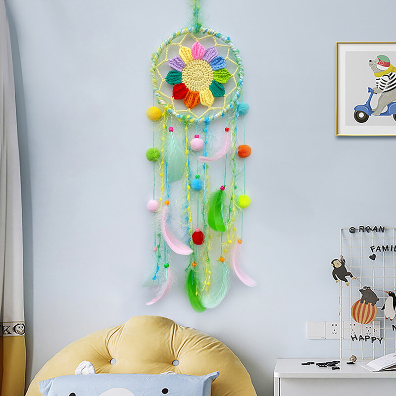 Álomfogó horgolt fali medál Kreatív, kézzel szőtt szélcsengő Hálószoba akasztós díszek Fesztiválparti Ajándék Otthoni dekoráció