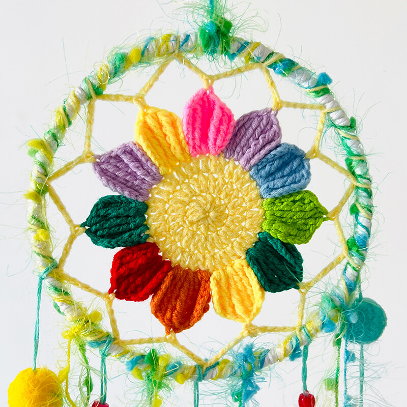 Álomfogó horgolt fali medál Kreatív, kézzel szőtt szélcsengő Hálószoba akasztós díszek Fesztiválparti Ajándék Otthoni dekoráció