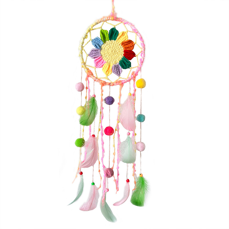 Álomfogó horgolt fali medál Kreatív, kézzel szőtt szélcsengő Hálószoba akasztós díszek Fesztiválparti Ajándék Otthoni dekoráció