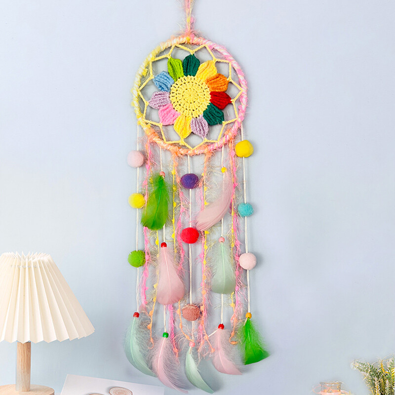 Álomfogó horgolt fali medál Kreatív, kézzel szőtt szélcsengő Hálószoba akasztós díszek Fesztiválparti Ajándék Otthoni dekoráció
