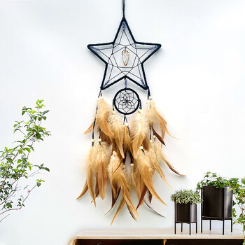 Indian Feather Dream Catcher Κρεμαστά στολίδια κρεβατοκάμαρας Δημιουργικά χειροποίητα υφαντά Wind Chime DreamCatcher Κρεμαστό τοίχου Διακοσμήσεις σπιτιού