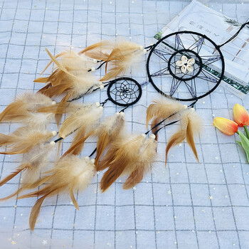 Indian Feather Dream Catcher Κρεμαστά στολίδια κρεβατοκάμαρας Δημιουργικά χειροποίητα υφαντά Wind Chime DreamCatcher Κρεμαστό τοίχου Διακοσμήσεις σπιτιού