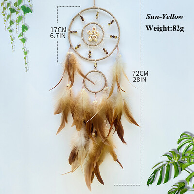 Viseći ukrasi za spavaću sobu od indijskog perja, hvatača snova, kreativni, ručno tkani zvončići, zidni privjesak, ukrasi za dom